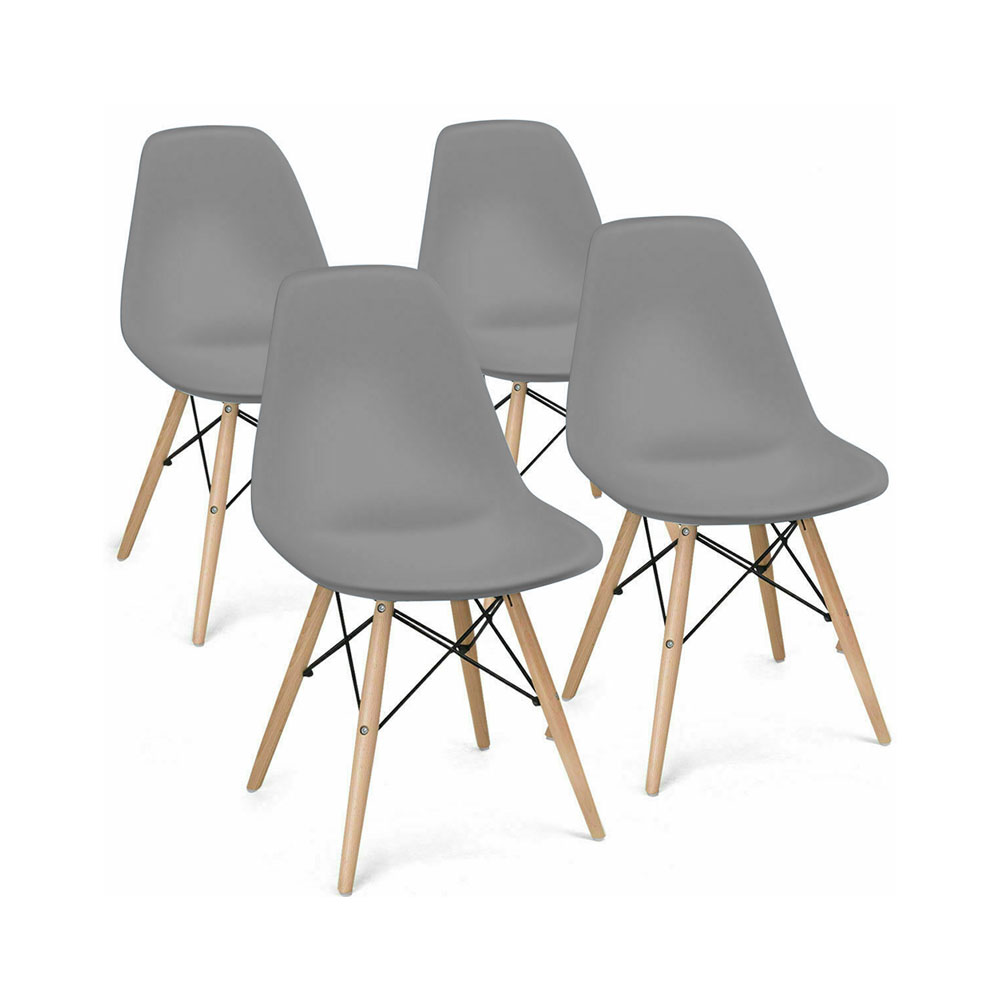 Moderné jedálenské stoličky, 4 ks, 4 rôzne farby, sivé