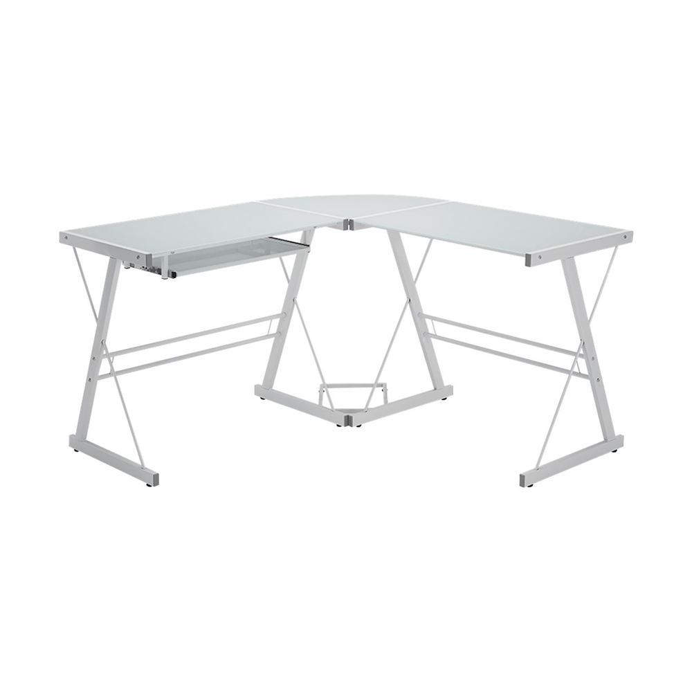 Písací stôl v tvare L- biely