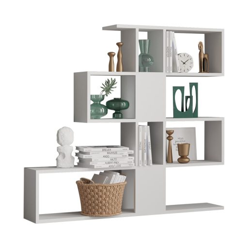 Moderná asymetrická polica 120x109x20cm biela