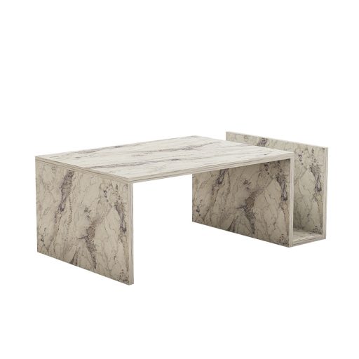 Kávový stolík s mramorovým vzorom 86,8x32,4x50cm