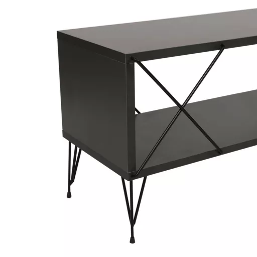 Kávový stolík s kovovými nohami 100x40x50cm, antracit