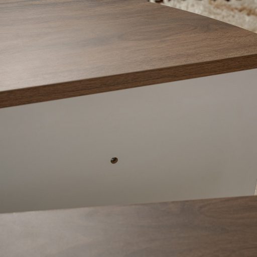 Kruhový konferenčný stolík 90x30x60cm, Biela-orech