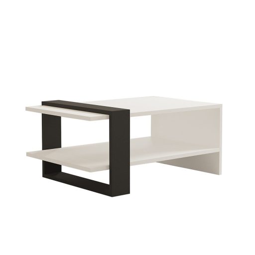 Kávový stolík 80x35x55cm, antracitovo-biely