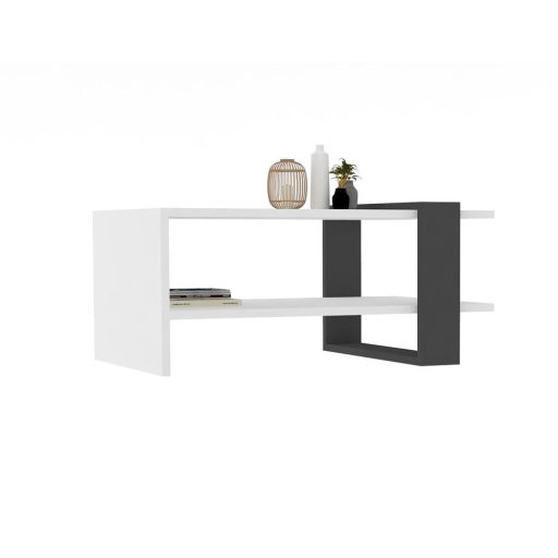 Kávový stolík 80x35x55cm, antracitovo-biely