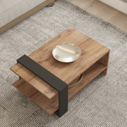 Kávový stolík 80x35x55cm, Dub-Antracit