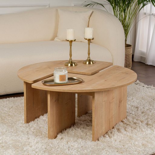 Kruhový konferenčný stolík 90x41cm, Dub