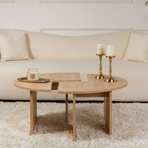 Kruhový konferenčný stolík 90x41cm, Dub