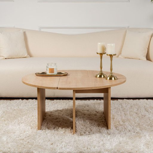 Kruhový konferenčný stolík 90x41cm, Dub