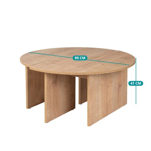Kruhový konferenčný stolík 90x41cm, Dub