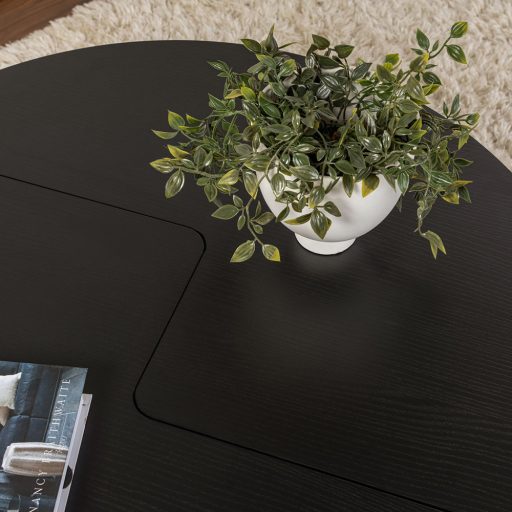 Kruhový konferenčný stolík 90x41cm, čierny