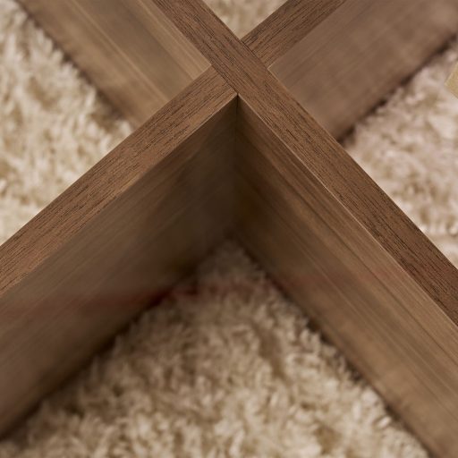 Kruhový konferenčný stolík s temperovaným skleneným vrchom 75x35x75cm, orech