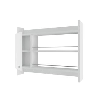 Kuchynská nástenná polica 85x15x65cm, biela