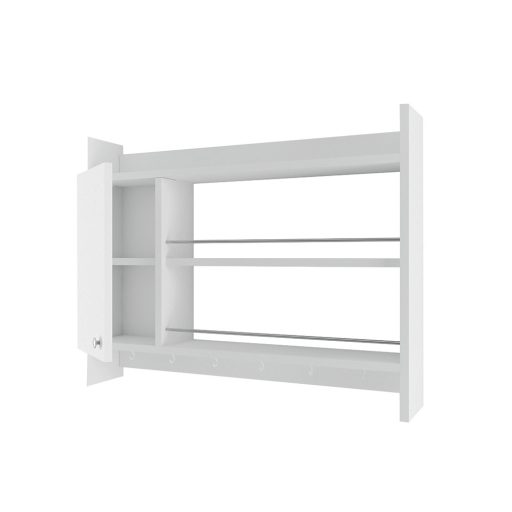 Kuchynská nástenná polica 85x15x65cm, biela