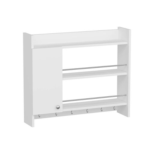 Kuchynská nástenná polica 85x15x65cm, biela