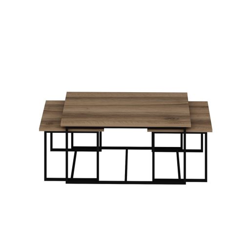 3-dielna súprava konferenčných stolíkov, orech