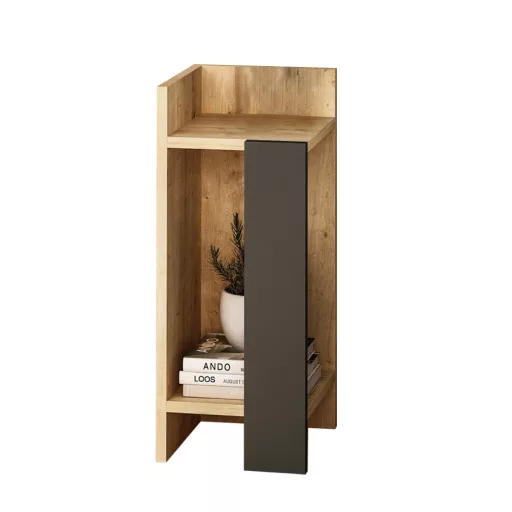 Ľavý nočný stolík 60x25x27cm antracitový-dub