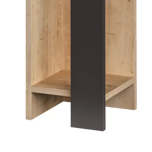 Ľavý nočný stolík 60x25x27cm antracitový-dub