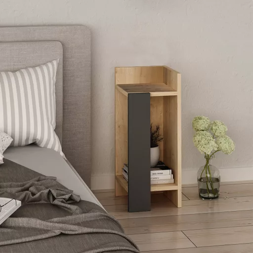 Nočný stolík s pravou stranou 60x25x27cm Antracit-Dub