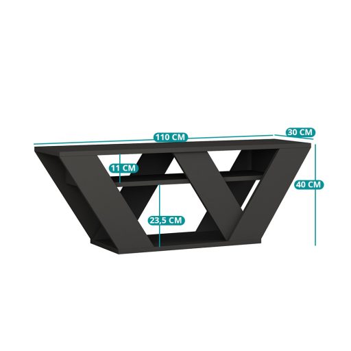 TV stolík 110x40x30cm, antracitový