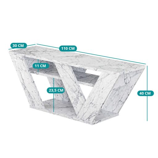 Mramorový TV stolík 110x40x30cm