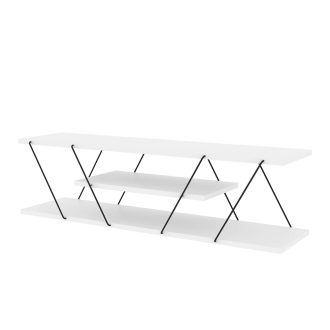 3-podlažný TV stolík, biely