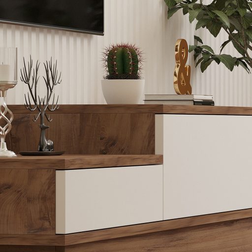 TV Stojan 160x35x35cm, Biela-Borovica