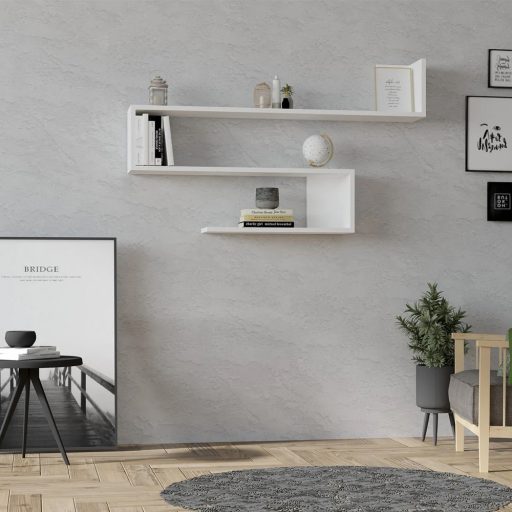 Nástenná polica 120x71x20cm, biela