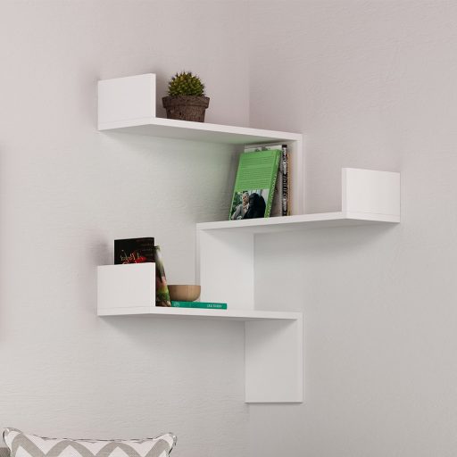 Rohová polica 60x90x60cm, biela