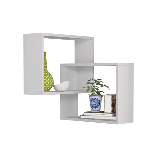 Sada bielych nástenných políc, 2 kusy