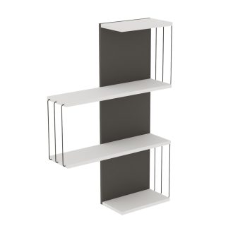 Nástenná polica 96x64x19cm, Biela-Antracitová