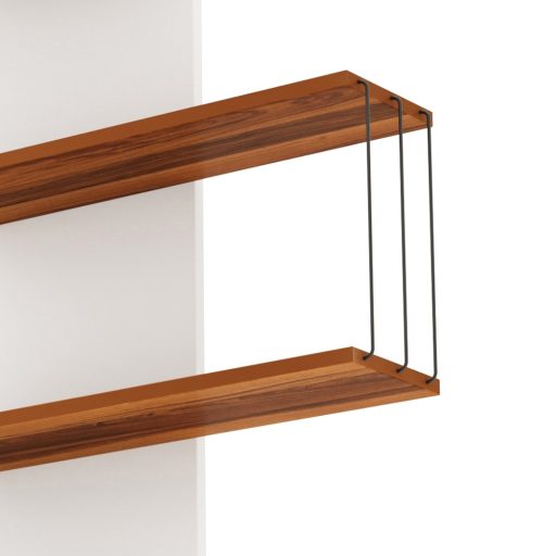 Nástenná polica 96x64x19cm, Borovica-Biela