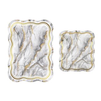 Sada kúpeľňových rohoží s mramorovým vzorom, sivá