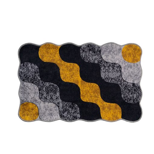 Súprava kúpeľňových rohoží s kamienkovým vzorom, šedá-žltá