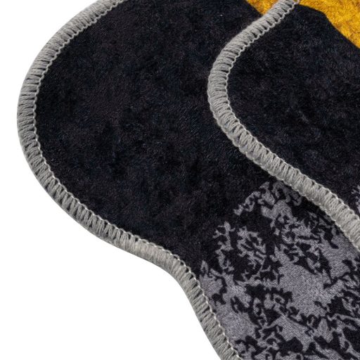 Súprava kúpeľňových rohoží s kamienkovým vzorom, šedá-žltá