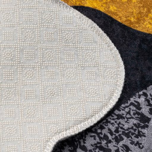 Súprava kúpeľňových rohoží s kamienkovým vzorom, šedá-žltá