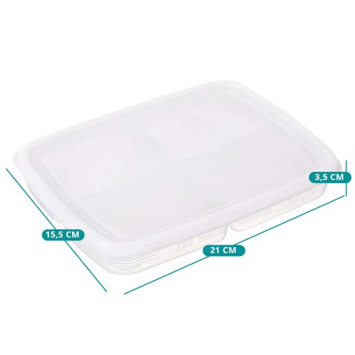 Súprava plastových boxov na potraviny s 4 priehradkami 12 ks