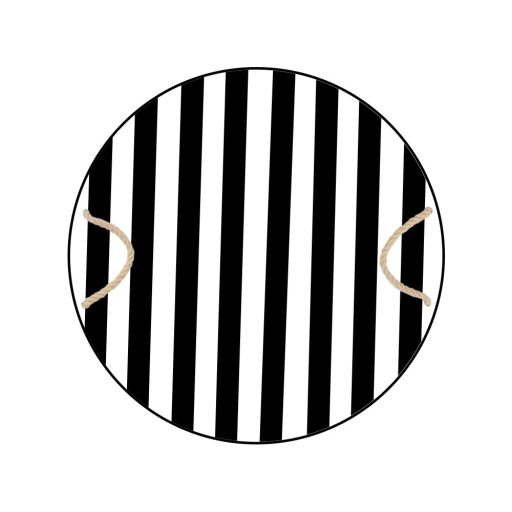 Podnos a súprava podložiek, čierna a biela