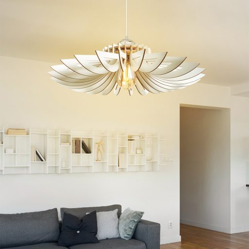 Elegantná stropná lampa s dreveným efektom