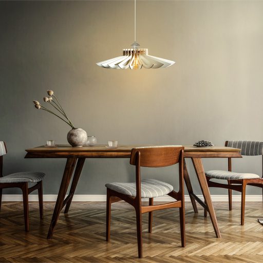 Elegantná stropná lampa s dreveným efektom