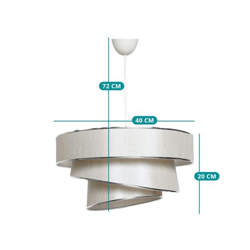 Špirálová stropná lampa, béžovo-strieborná