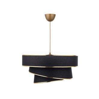 Špirálová stropná lampa, čierna-zlatá