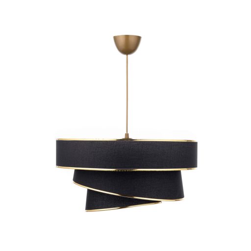Špirálová stropná lampa, čierna-zlatá