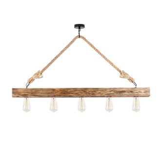 Vintage drevená stropná lampa