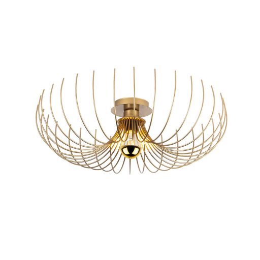 Moderná zlatá kovová stropná lampa