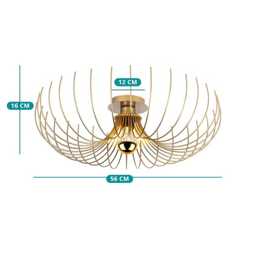 Moderná zlatá kovová stropná lampa