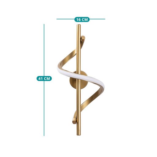 LED nástenné svietidlo v tvare špirály