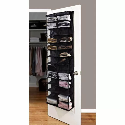 Závesný organizér obuvi- 160x55x16 cm - čierna
