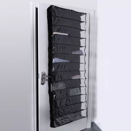 Závesný organizér obuvi- 160x55x16 cm - čierna