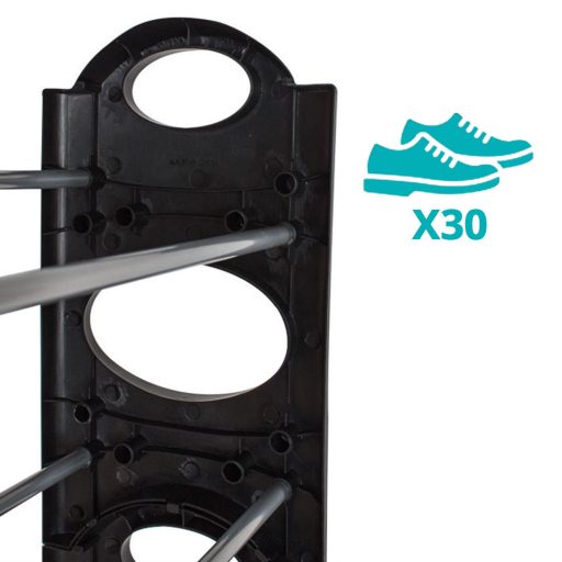 10-radový regál na topánky- čierny