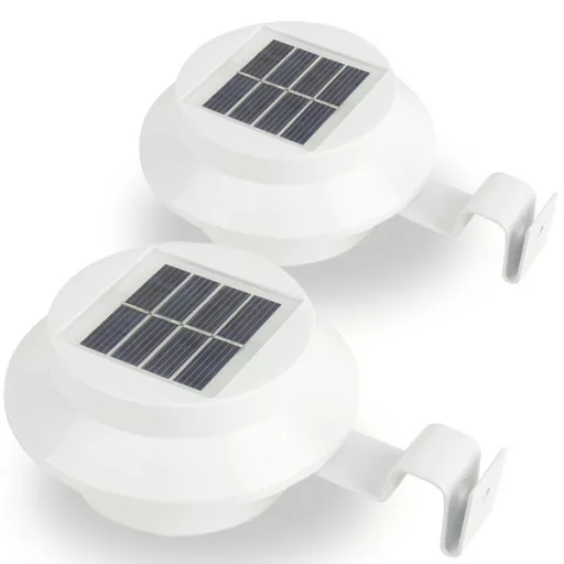 Solárna lampa na odkvap vo voliteľných farbách- 2 ks- Biela